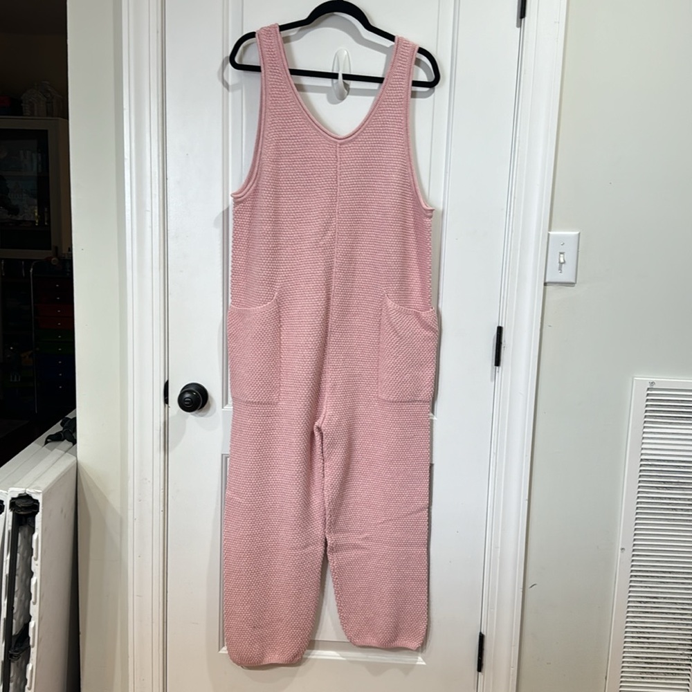 FREE PEOPLE BEACH HAILEE SWEATER JUMPER ONE PIECE LIGHT PINK MEDIUM - Picture 2 of 8